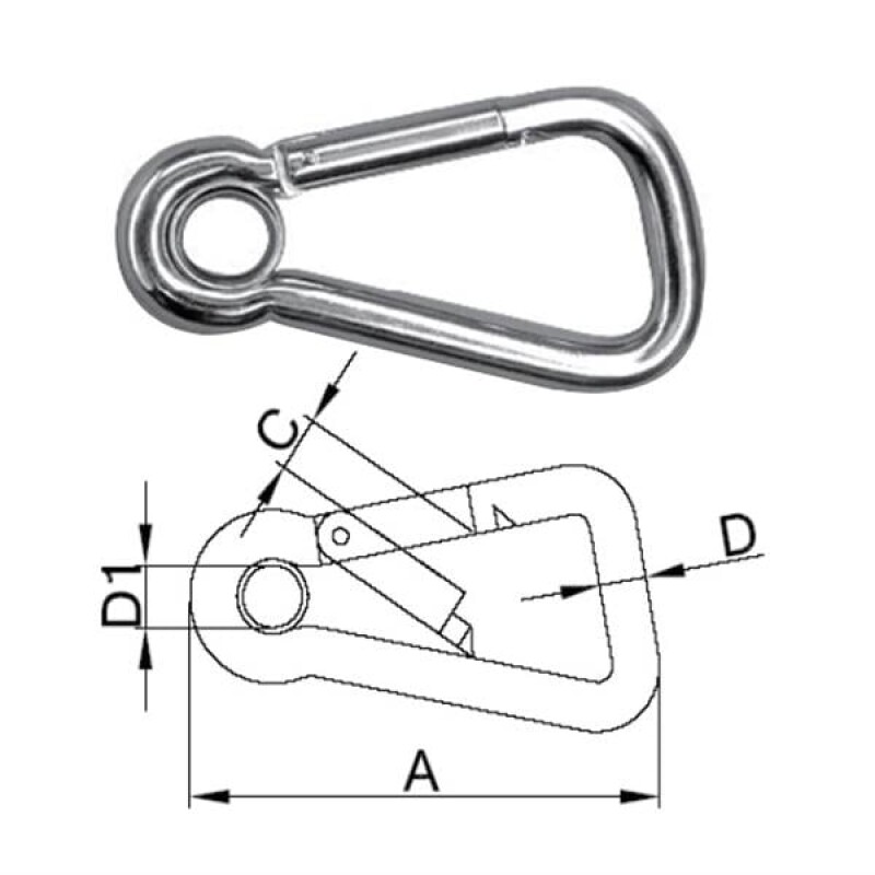 GENİŞ AÇILI KARABİNA, GÖZLÜ 8X80MM