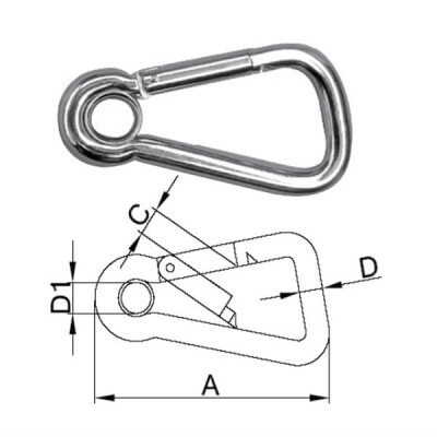 GENİŞ AÇILI KARABİNA, GÖZLÜ 10X100MM